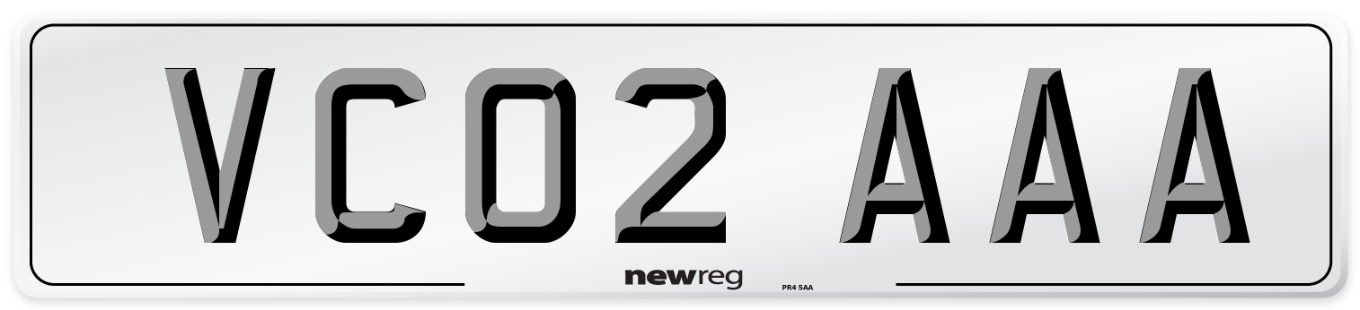VC02 AAA Number Plate from New Reg
